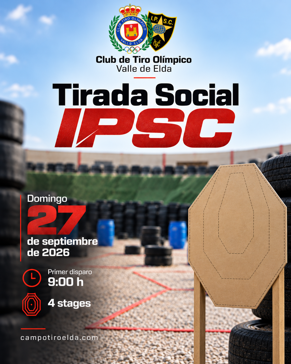 Cartel de la Tirada Social IPSC del Club Tiro Olímpico Valle Elda